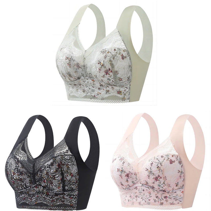 🔥【🔥Kupite 3 i dobijete 3 besplatno】【Paket od 3/6】💕🎁Bešavni grudnjak od ledene svile velike veličine, prozračan i podesiv【40kg-100kg】