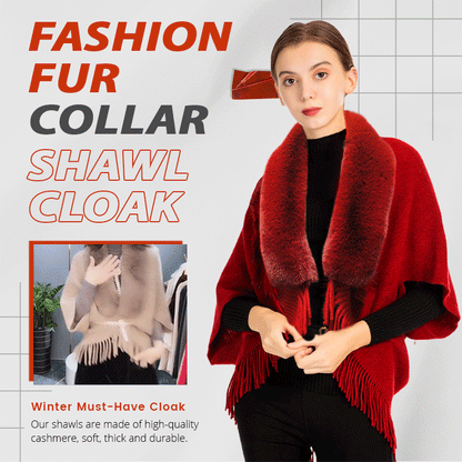 🔥 49%OFF🔥Chal térmico con flecos y cuello de piel de gran tamaño