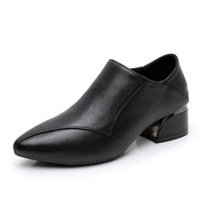 【35–40】Modne damskie buty z miękkiej skóry – miękka podeszwa, niski obcas, wygodne na co dzień