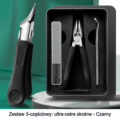 🔥【Model 2026】🔥 Obcinacz do paznokci z krawędzią nachyloną pod kątem 25° – zestaw 3 sztuk (konstrukcja zapobiegająca odpryskiwaniu)