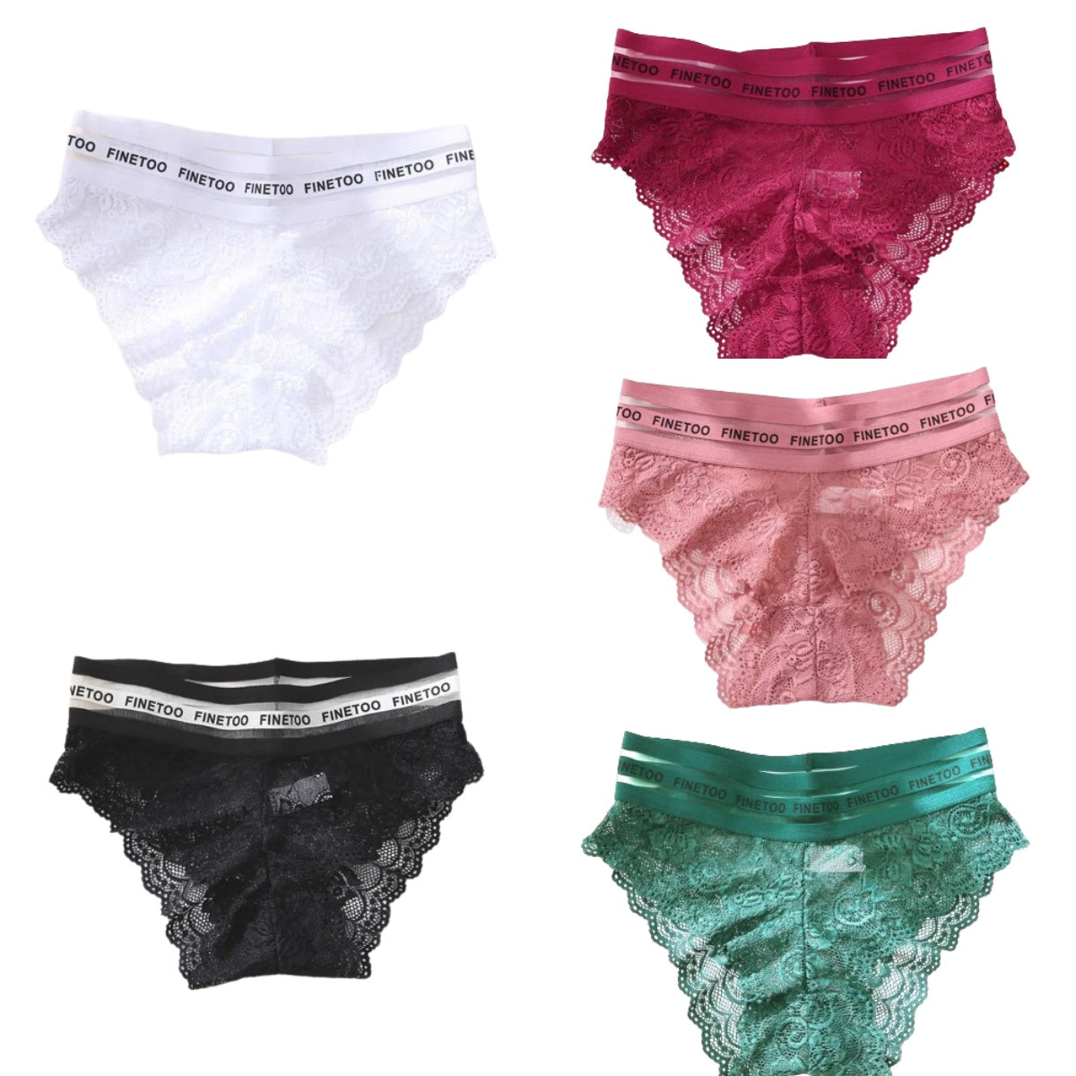 【50% OFF】 Дамски секси дантелени слипове със средна талия（5 части）