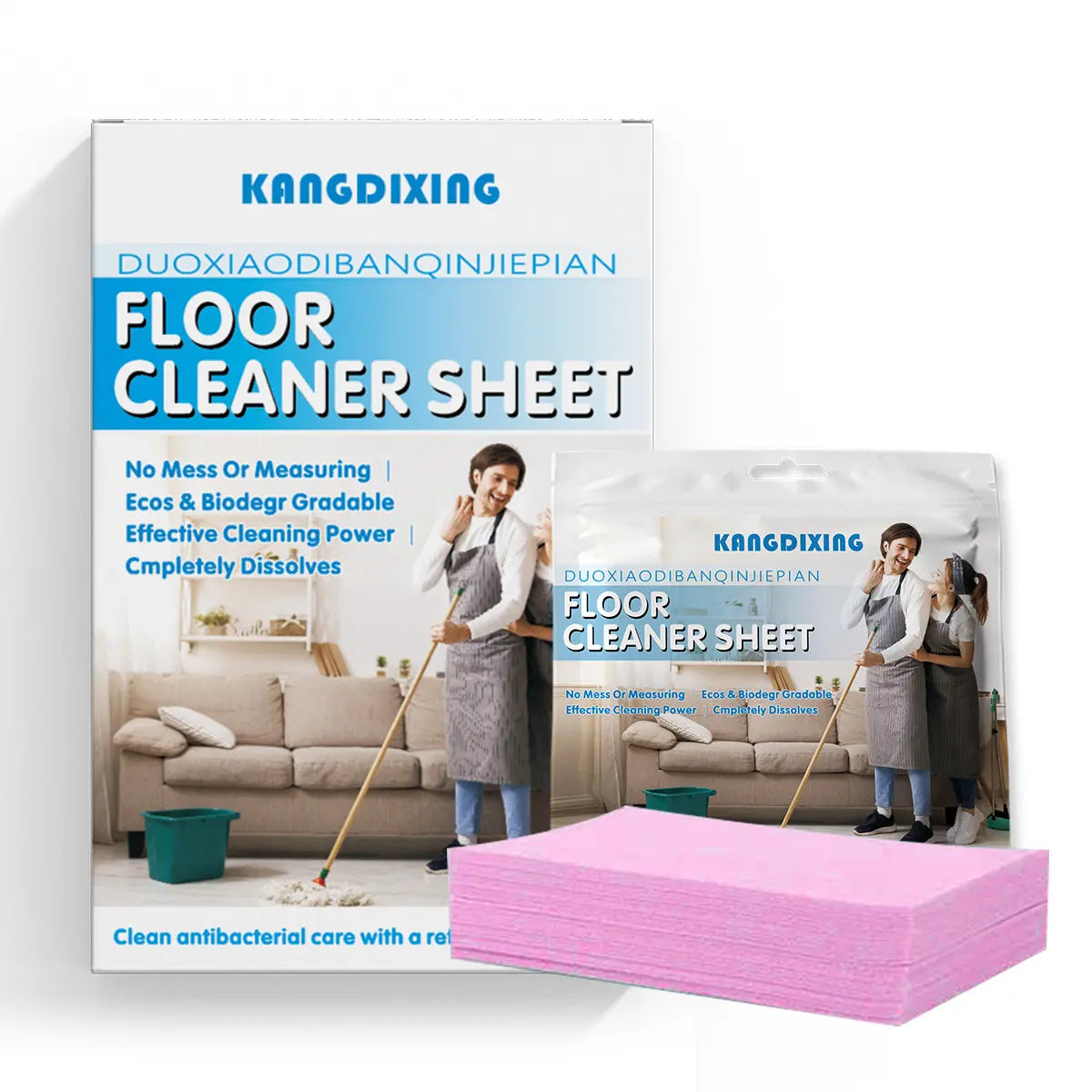 🧹✨【4 paquetes, 240 hojas】Láminas limpiadoras solubles para suelos de madera, laminados y azulejos