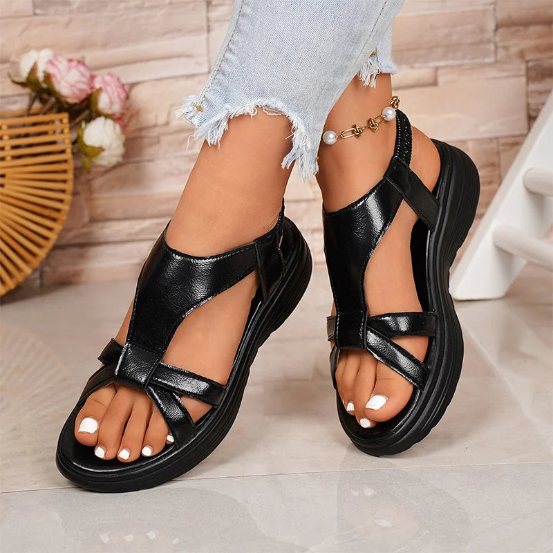 👠【36-43】Sandale od prave kože s mekim protukliznim potplatom i debelom platformom