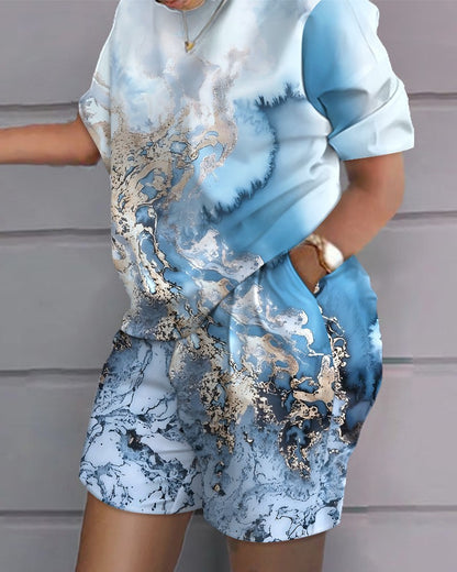 【Płatność przy odbiorze】 Garnitur casual w stylu hip-hopowym (top + spodenki)