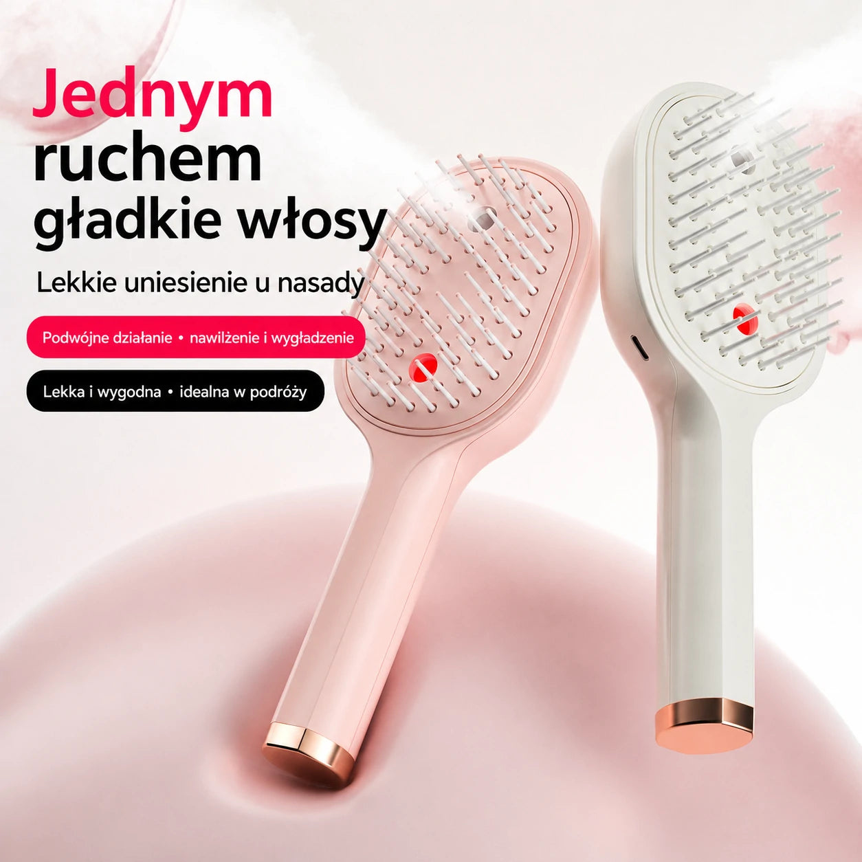 💖💨 Grzebień ze spryskiwaczem — jedno naciśnięcie pomaga rozczesać włosy i zapobiega ich plątaniu.