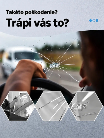 🚗【3-dielna súprava】Opravná živica na čelné sklo na opravu drobných prasklín a poškodení od kamienkov -