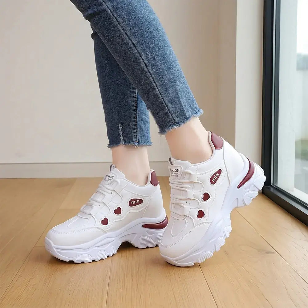 【35-42】👟Damskie trampki na platformie Chunky Dad – z ukrytym klinem – sznurowane, codzienne buty sportowe w blokach kolorów 2026