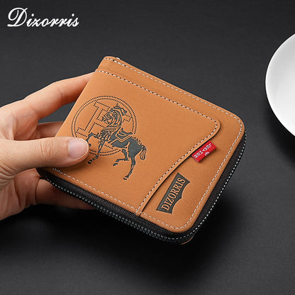 🔥🔥【Nuevo modelo 2026】Elegante cartera corta con cremallera de estilo retro para hombre