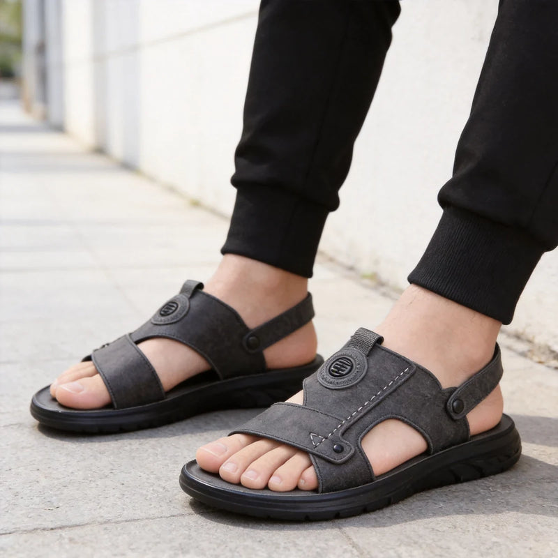 Sandale i japanke 2 u 1 za muškarce, ljetne cipele od mekane kože, fleksibilan i udoban potplat za plažu i casual nošenje