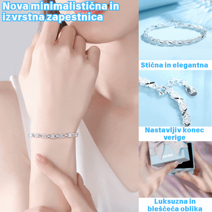 💖🍀 Ženska narukvica od 925 srebra s djetelinom s četiri lista ✨ 50% popusta