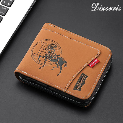 🔥🔥Nueva y elegante cartera corta con cremallera de estilo retro para hombre.