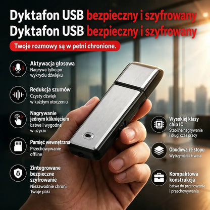 Przenośny dyktafon USB o wysokiej jakości nagrywania z redukcją szumów