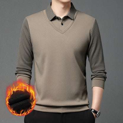 💥😎【M-4XL】Muški dvodijelni set polo majica s imitacijom prugastog uzorka.