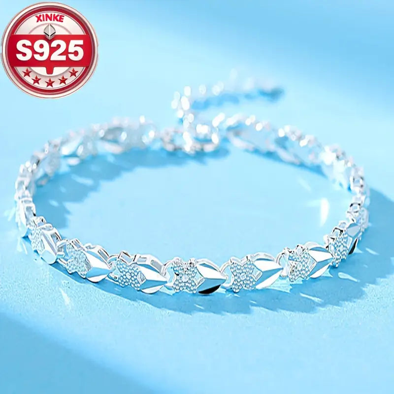 💖🍀 Ženska narukvica od 925 srebra s djetelinom s četiri lista ✨ 50% popusta