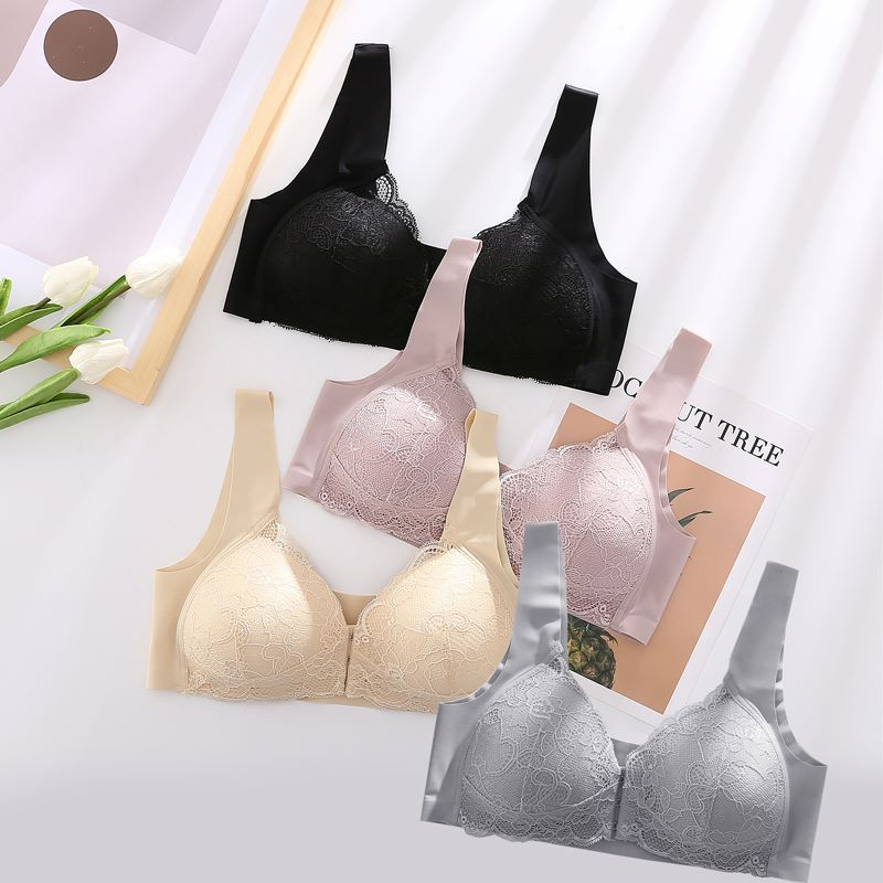 🌺✨【50% popusta】✨【1 set od 4 komada】Bešavni čipkasti grudnjak s kopčom s prednje strane bez žice