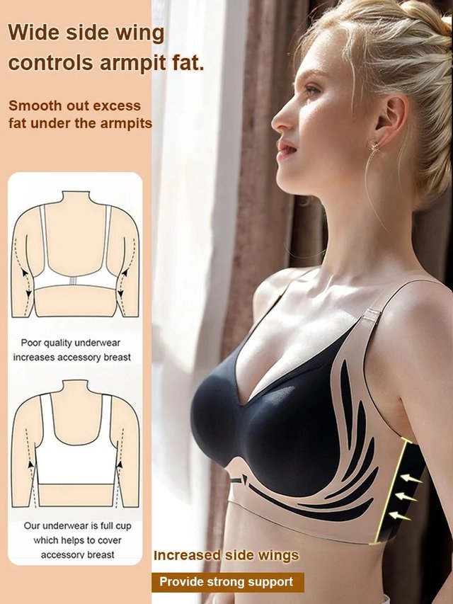 【50%OFF】😍【Paquete de 4】Sujetador de una pieza sin aros para mujer❤️【40-85 kg】