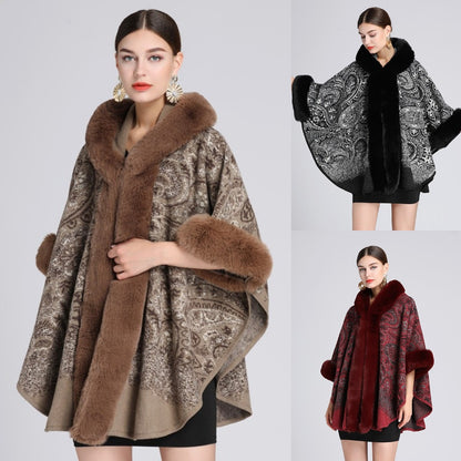 🍁✨【40-85 кг】 Ново есен/зима 2025, вълнено палто с качулка и яка, големи размери
