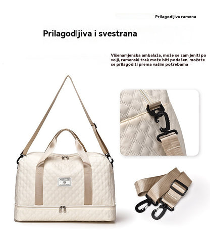 Plaćanje pouzećem🔥Elegantna putna torba velikog kapaciteta s odvojenim dizajnom za mokru i suhu upotrebu, pogodna za jogu i fitness.