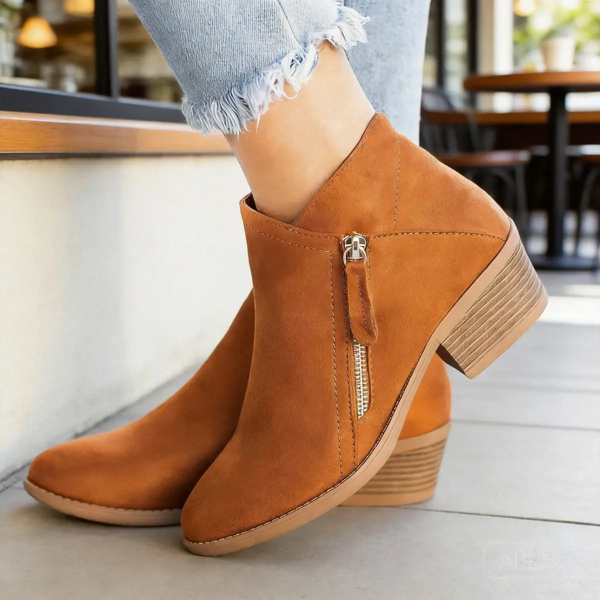 【🌟Must-have na jesień i zimę】👢💃 Ciepłe botki z zamszu z grubą podeszwą