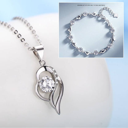 Płatność przy odbiorze✨✨【Kup 1, a 1 otrzymasz gratis】💎Serce oceanu 925 srebro bransoletka + naszyjnik zestaw