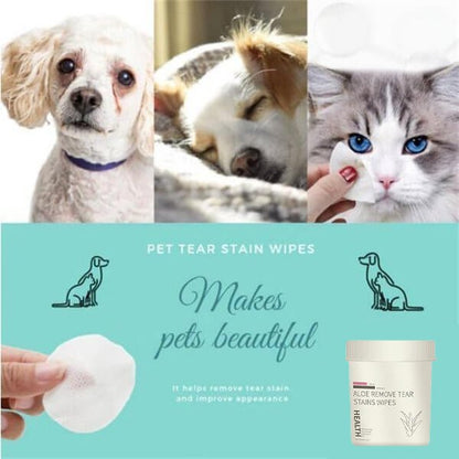 🐕🐈【¡50% de descuento!】Toallitas limpiadoras para manchas de ojos de mascotas 🔥Elimina manchas de lágrimas🔥