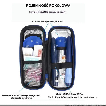 【Płatność przy odbiorze】Etui-lodówka podróżna na insulinę z wyświetlaczem temperatury