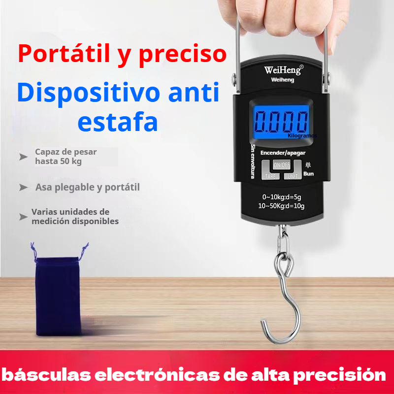 ⚖️✋📏Báscula digital de equipaje 2026! 🔥 Báscula electrónica portátil de alta precisión Evite recargos por exceso de peso - Alta precisión