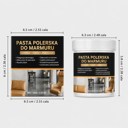 Dwie butelki za jedyne 109 zł! ✨ Pasta do polerowania marmuru – usuń zarysowania, przywróć połysk i zabezpiecz powierzchnię w zaledwie 2 minuty 🛡️