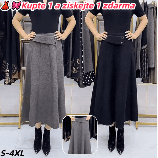 49%OFF👗🎀【S-4XL】Jesenná/zimná vlnená midi sukňa