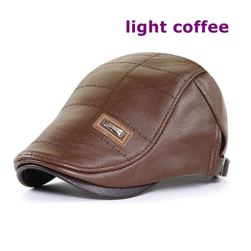 🧢🔥 Muška kožna beretka 3 u 1 – elegantna, otporna na vodu i vjetar, s toplom unutrašnjosti