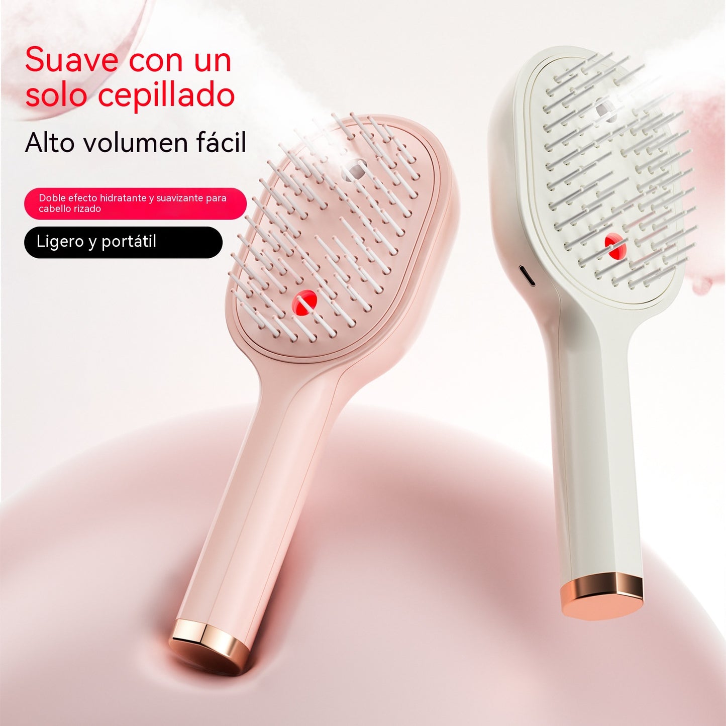 💖💨Un peine con función de pulverización de un solo botón para evitar eficazmente que el cabello se enrede.