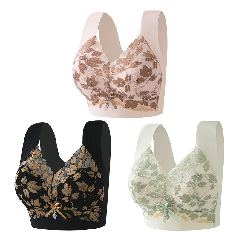 💌🌈【Pack de 3】【Tallas M-4XL】Sujetador sin costuras para mujer, ideal para bustos grandes. Push-up, sin aros, cómodo y con una bonita espalda.