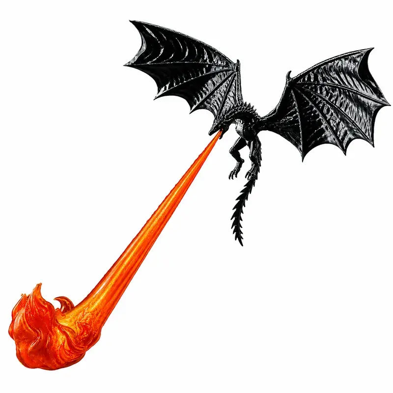 Lampa LED 3D w kształcie smoka ziejącego ogniem | Świecąca dekoracja fantasy na półkę