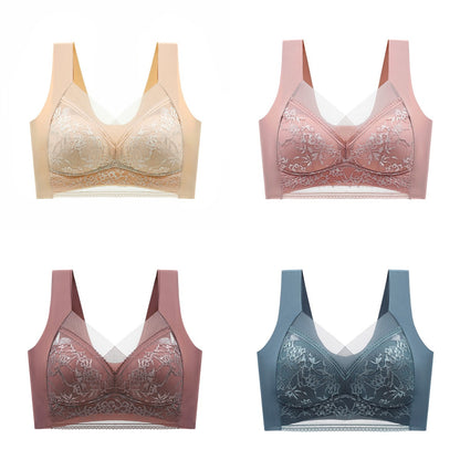 👙✨【Zestaw 4 szt.】Wygodne bezszwowe biustonosze damskie z elegancką koronką