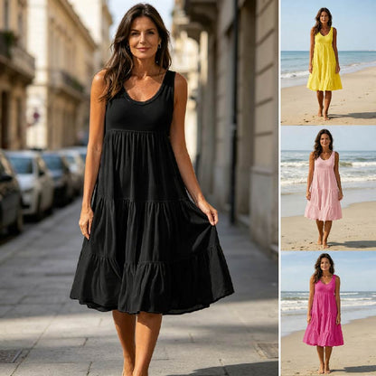 👗 【S-5XL】 Jednobojna ravna haljina ✅️ Plaćanje pouzećem