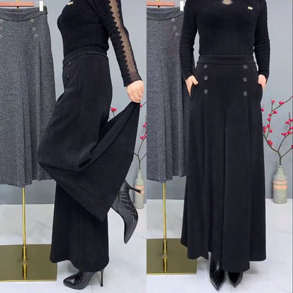 ✨🤩【XL-4XL】Debele i tople vunene culottes hlače😚 široke i rastezljive hlače sa širokim nogavicama