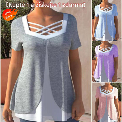 💥【Купете 1, вземете 1 безплатно】❤️【S-5XL】Тениска с щампа за големи размери за лято 2026