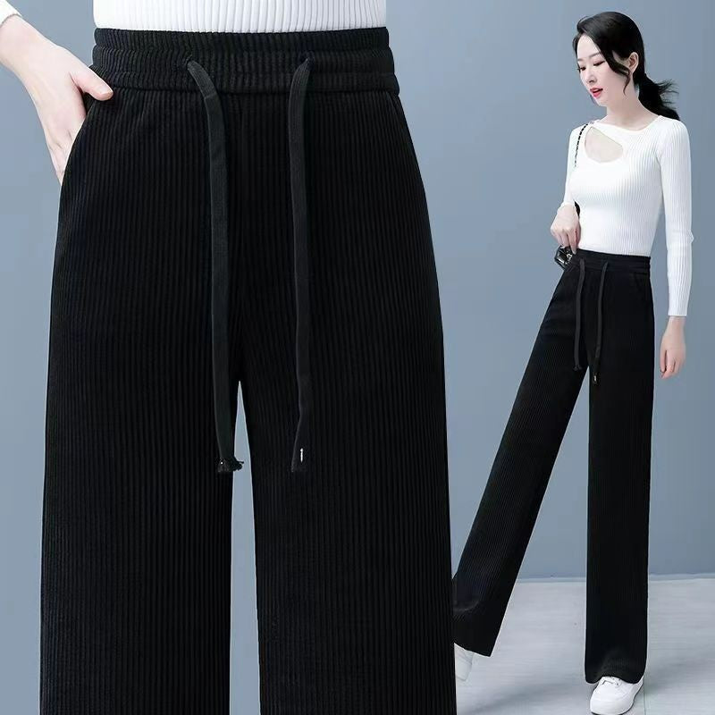 ✨👖🌸【Venta caliente】Nuevos pantalones casuales de terciopelo con pierna ancha, muy cómodos de llevar.