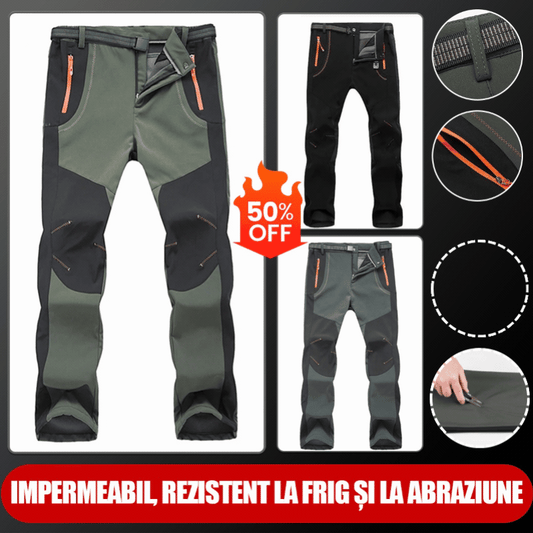 🔥[50% отстъпка][S-5XL] Мъжки водоустойчиви и ветроустойчиви дишащи меки туристически панталони, дебели топли вълнени панталони за спорт на открито