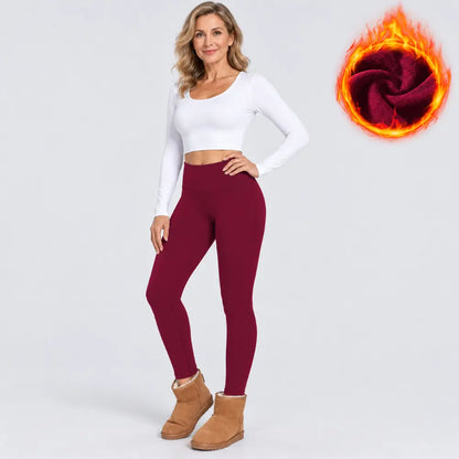 【S-2XL】Leggings de yoga para mujer de cintura alta, con forro térmico, cálidos, elásticos y con efecto moldeador para el invierno