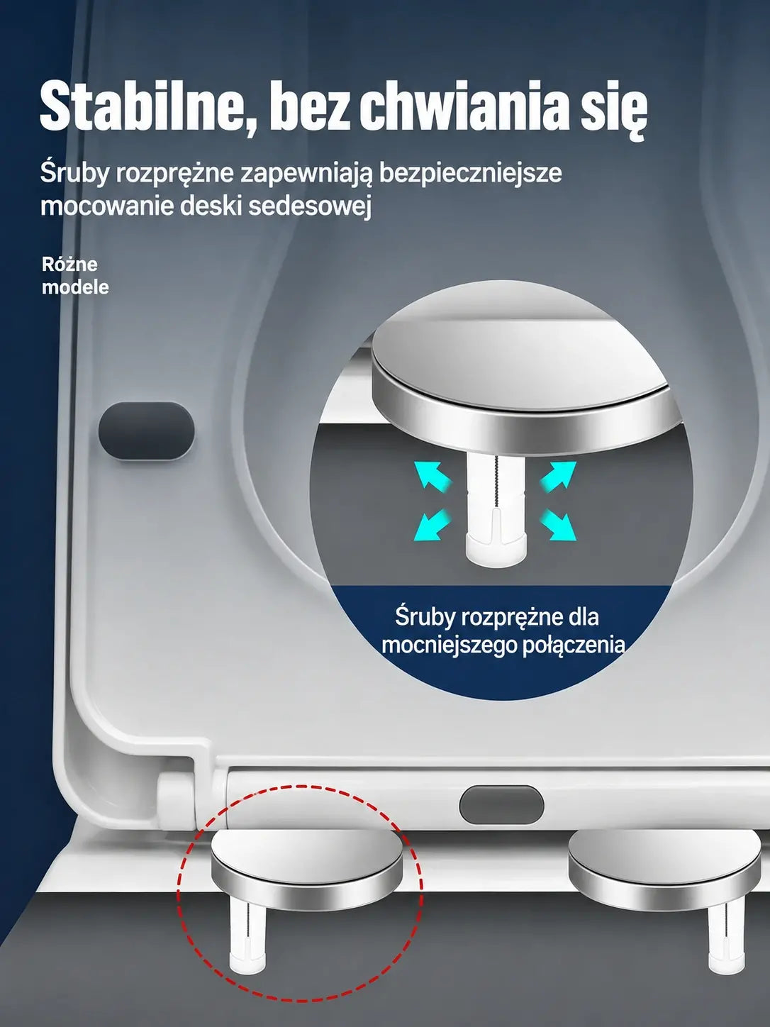【2 pary, łącznie 4 sztuki】Uniwersalne akcesoria łazienkowe ----  Śruby mocujące do deski sedesowej