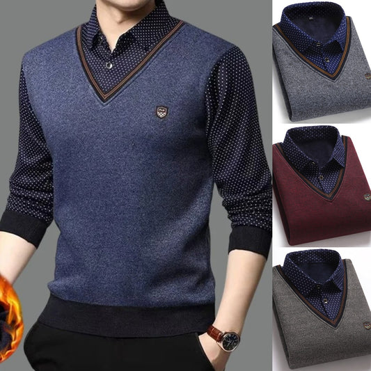 👔 [M-4XL] Nová pánska zamatová pletená košeľa na jeseň/zimu