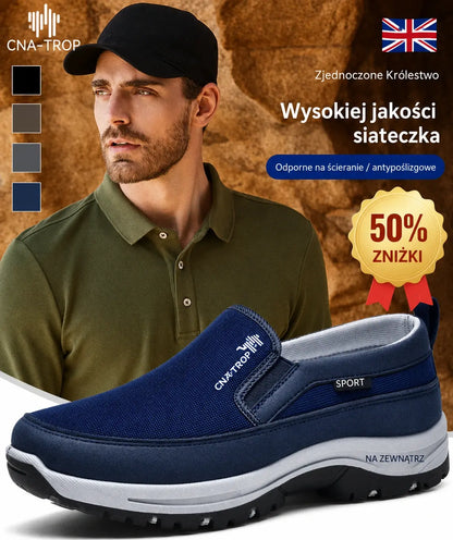 【39–44】Nowe, wysokiej jakości wygodne buty męskie – przewiewna siateczka – zapewniają stopom świeżość i suchość