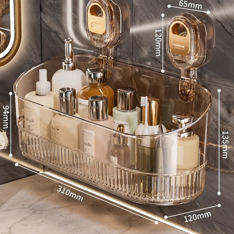 🍽️🧺🔥¡50% de descuento!🔥Estante de almacenamiento con ventosa sin perforaciones, escurridor de pared para cocina y baño