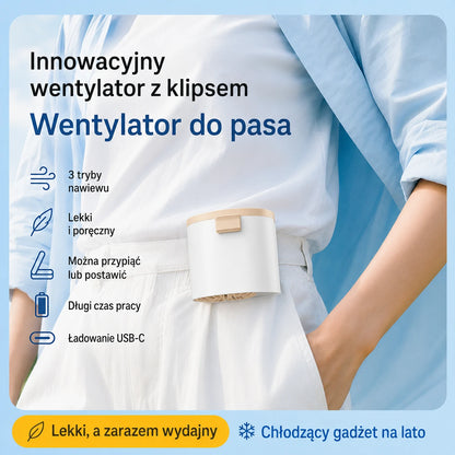 🔥【Kup 1, odbierz 1 gratis】🌀 Mini wentylator o dużej mocy, przypinany do paska.