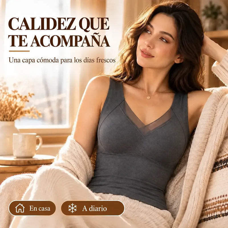 ♥☃【2 unidades】Chaleco térmico de mujer con forro afelpado para otoño/invierno 2026, con grafeno y efecto autocalentable. Cómodo y moldeador.