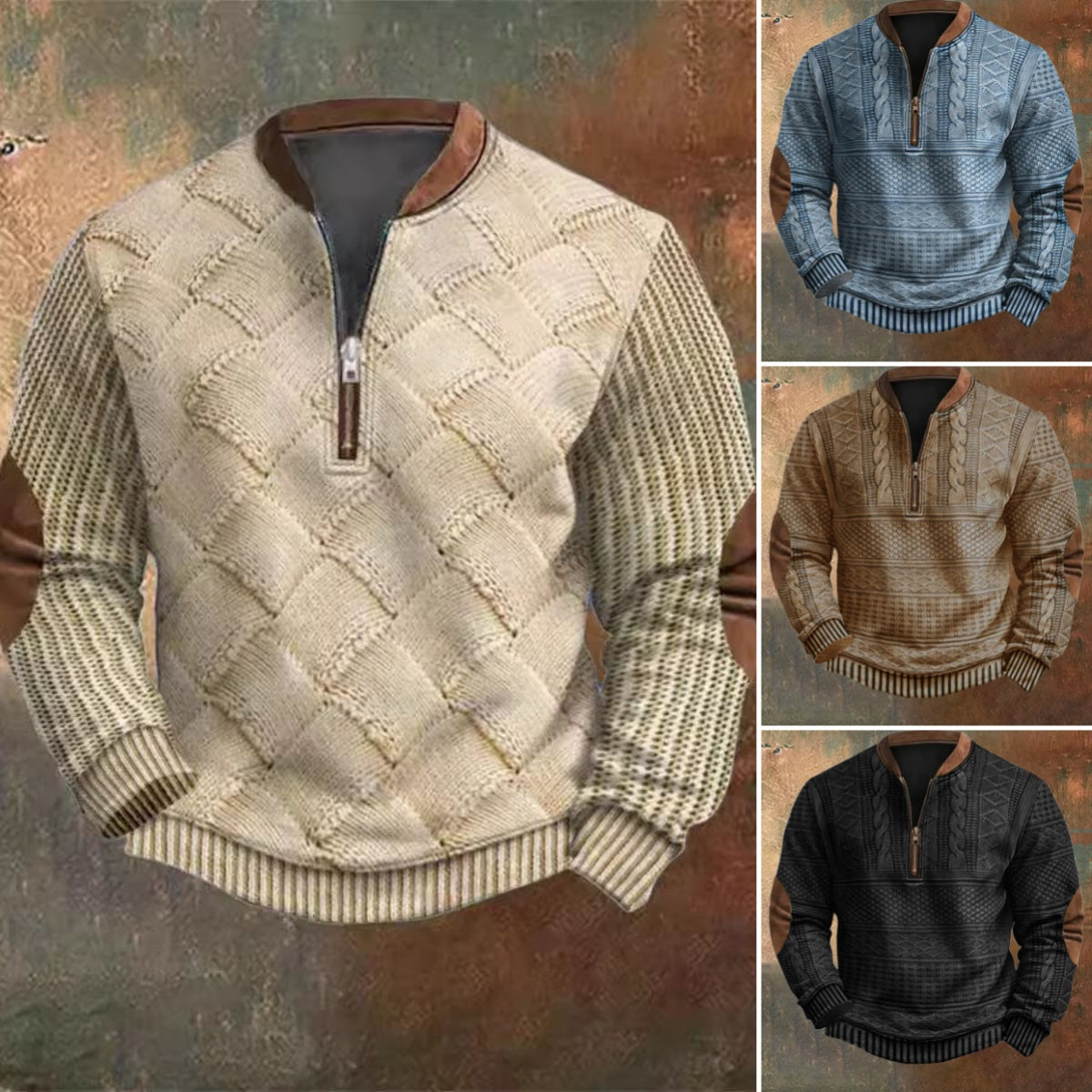 💥👍【S-5XL】Potpuno nova jesensko-zimska kolekcija 2025 – muška kvalitetna trenirka s patentnim zatvaračem s printom, europsko-američki stil