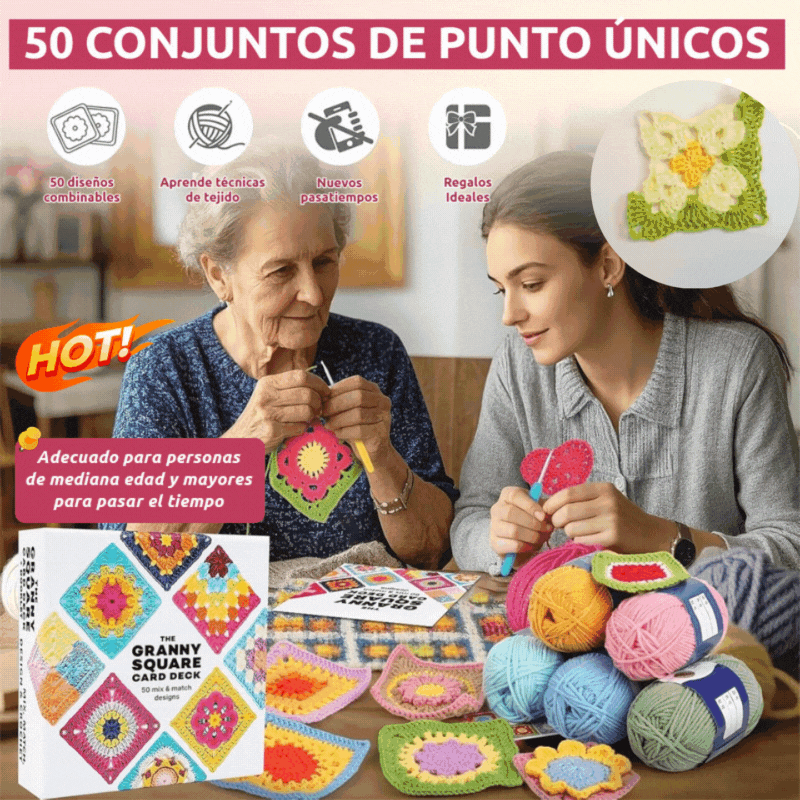 🔥¡50% de descuento!🔥🧩🧷【50 diseños únicos】Juego de tarjetas de crochet