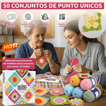 🔥¡50% de descuento!🔥🧩🧷【50 diseños únicos】Juego de tarjetas de crochet