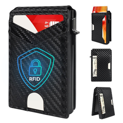 Плащане при доставка🔒 Интелигентен Pop-Up портфейл с RFID защита – Бърз достъп и премиум стил